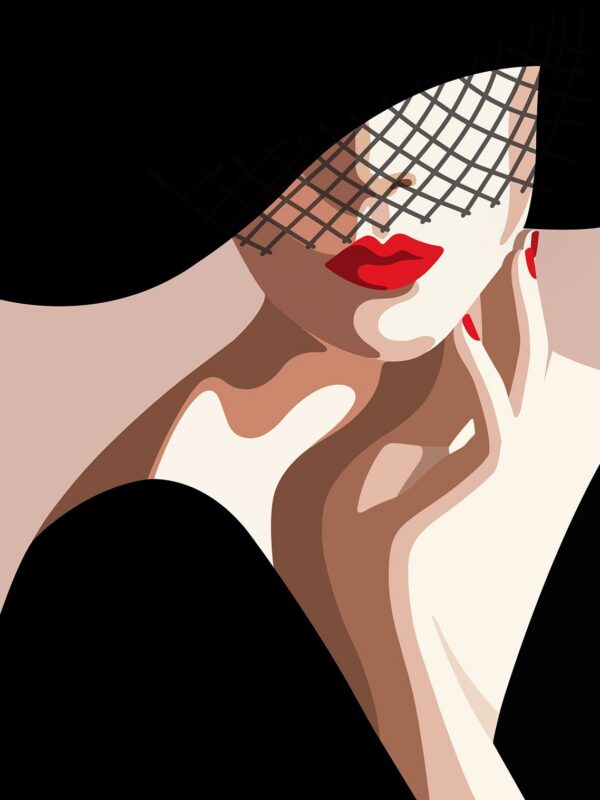 elegante frau silhouette (mg 593) gobelin stickbild stickpackung