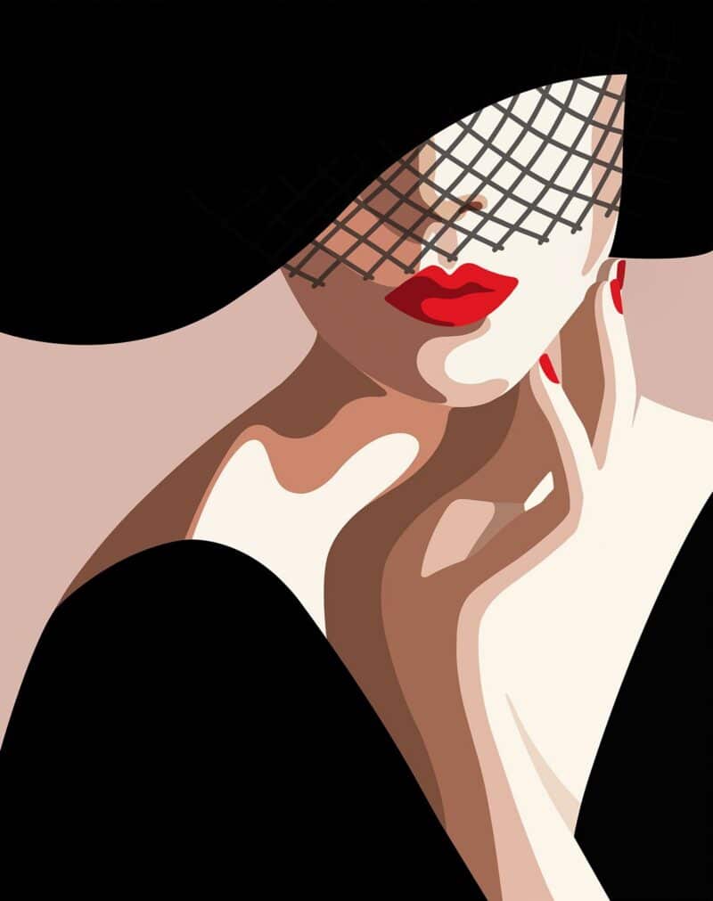 elegante frau silhouette (mg 593) gobelin stickbild stickpackung