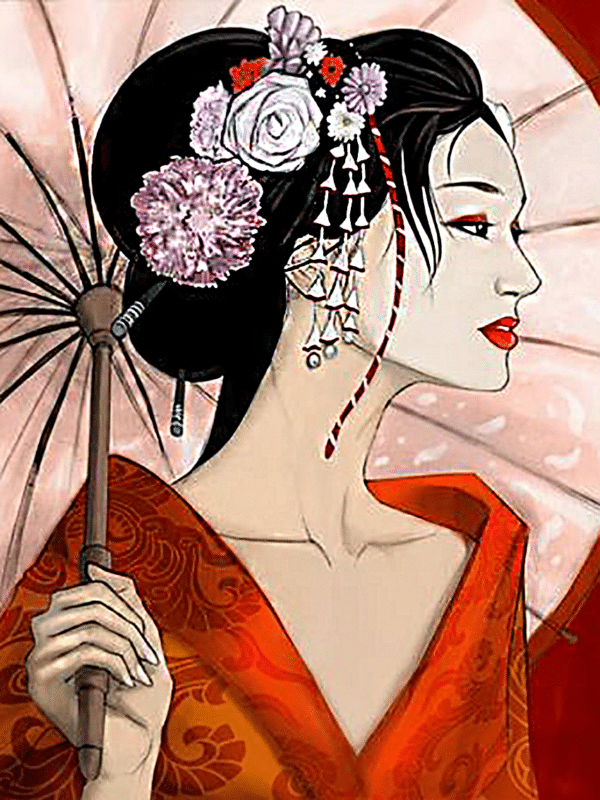 geisha porträt (mg 599) gobelin stickbild stickpackung