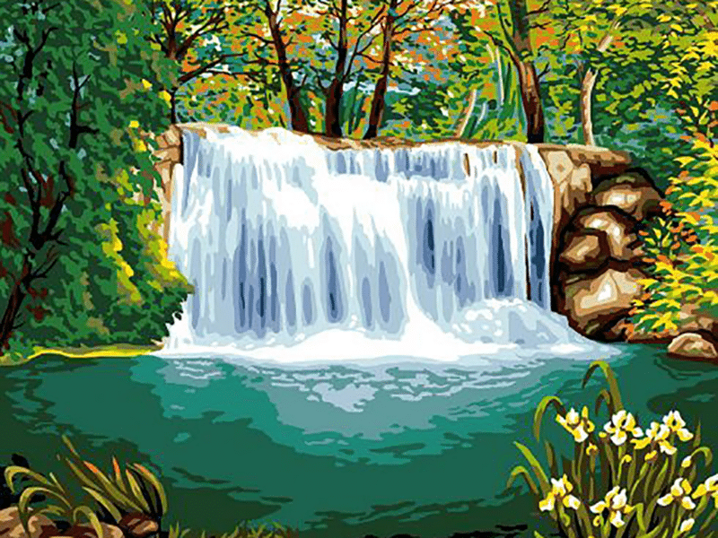 wasserfall (mg 613) gobelin stickbild stickpackung