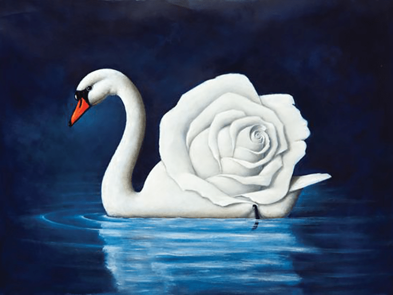 schwan auf dem see (mg 616) gobelin stickbild stickpackung