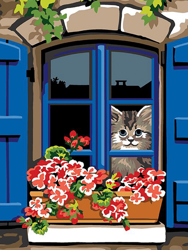 kätzchen am fenster (mg 642) gobelin stickbild stickpackung
