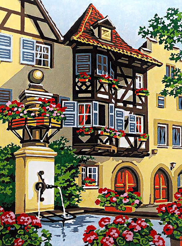 trinkbrunnen (mg 663) gobelin stickbild stickpackung