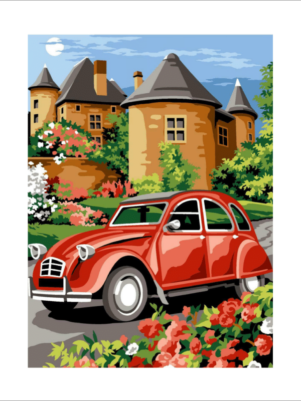 roter citroën (mg 667) gobelin stickbild stickpackung