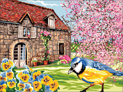 jahreszeiten serie frühling (mg 677) gobelin stickbild stickpackung