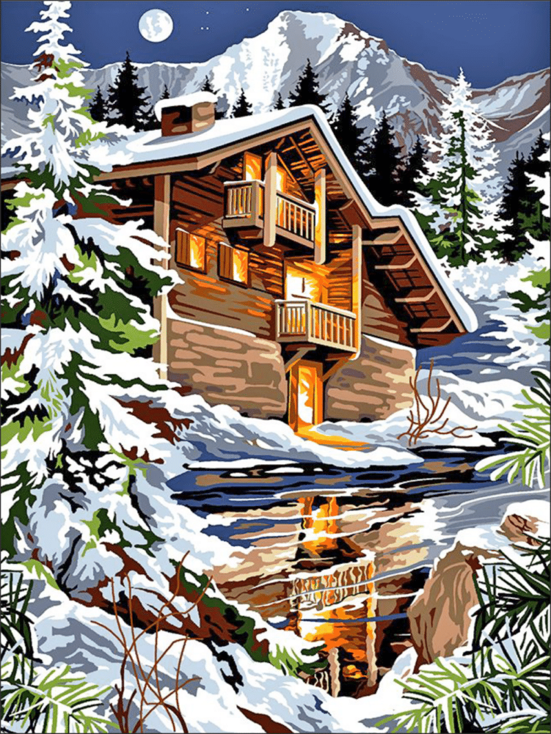 nachts im winter (mg 702) gobelin stickbild stickpackung