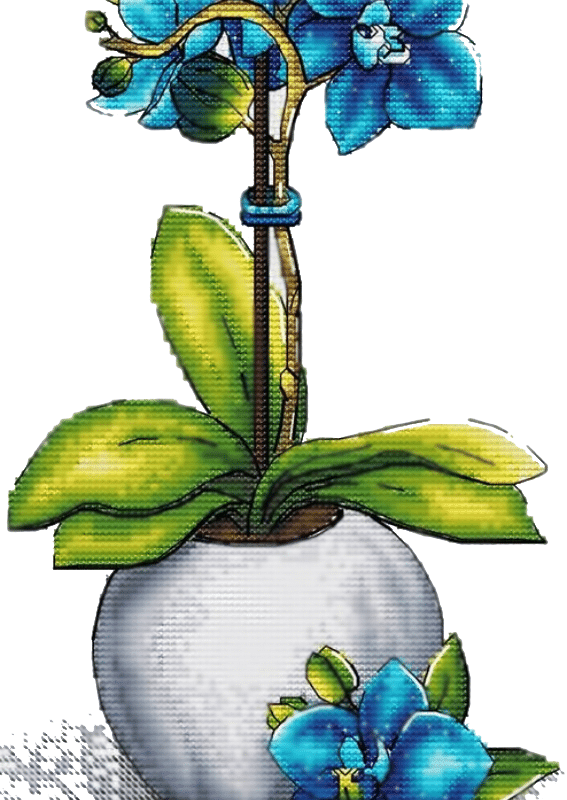blaue orchidee (mg 763) gobelin stickbild stickpackung