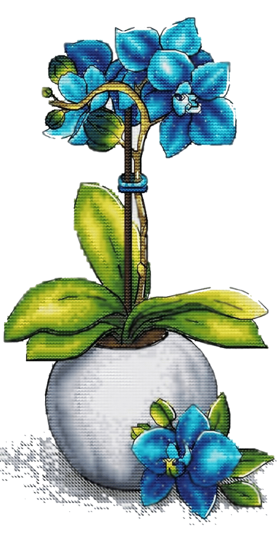 blaue orchidee (mg 763) gobelin stickbild stickpackung