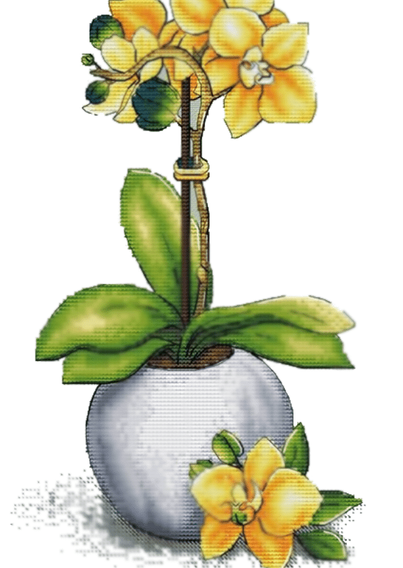 gelbe orchidee (mg 765) gobelin stickbild stickpackung