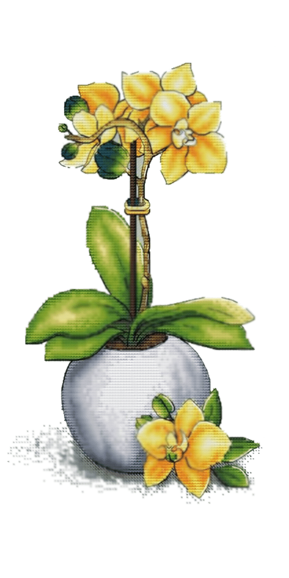 gelbe orchidee (mg 765) gobelin stickbild stickpackung