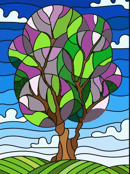 jahreszeiten serie baum frühling (mg 767) gobelin stickbild stickpackung