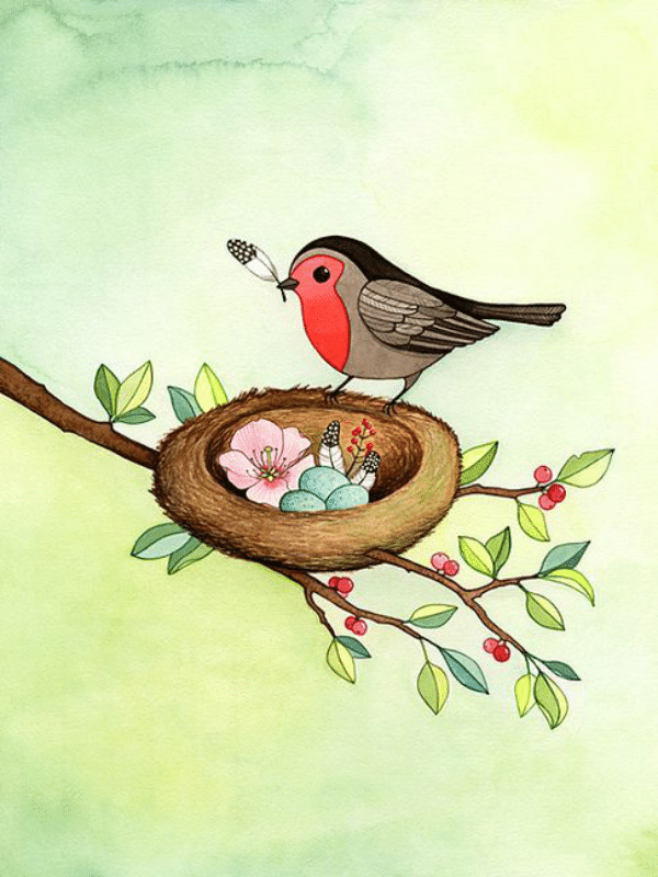 vöglein mit nest (mg 782) gobelin stickbild stickpackung
