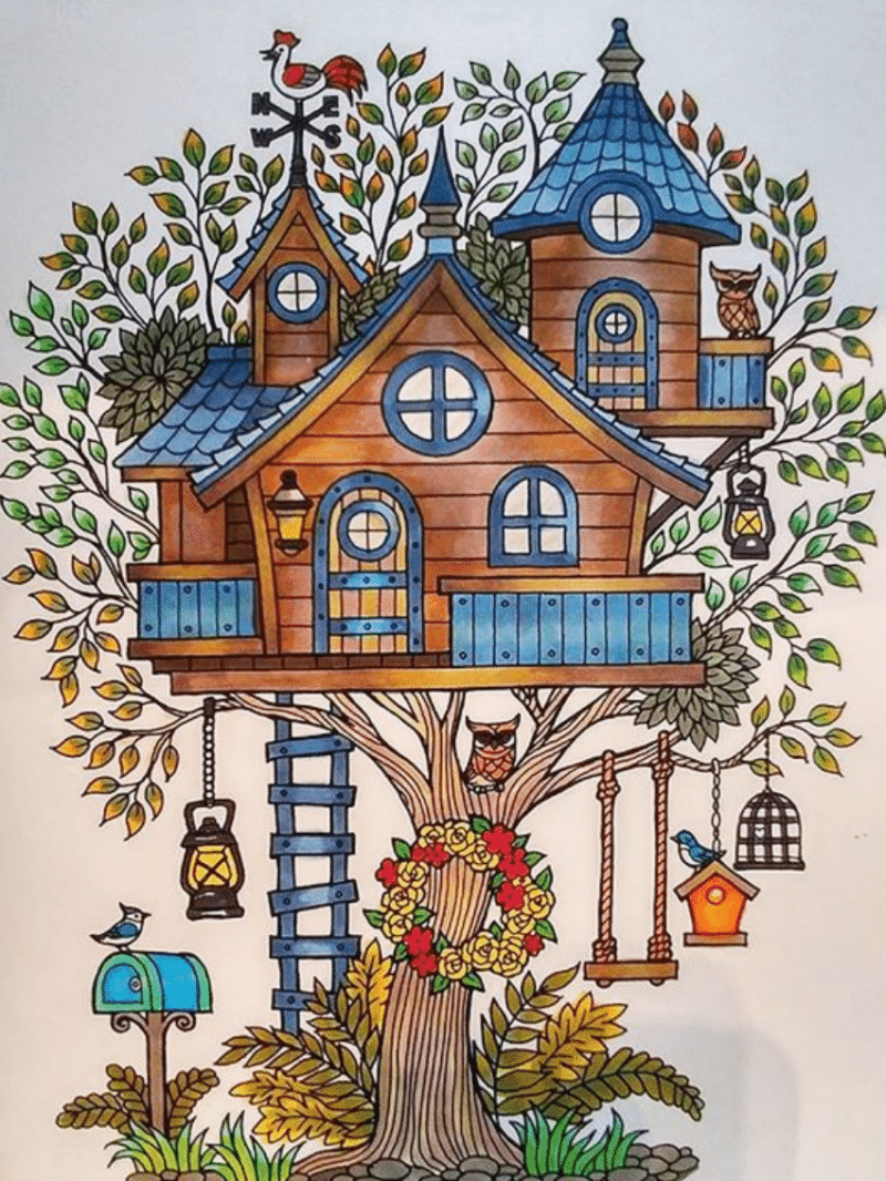 blaues haus unter dem laub (mg 787) gobelin stickbild stickpackung