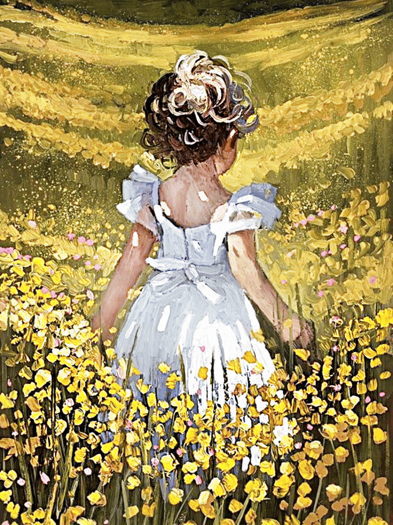 kleines mädchen auf der blumenwiese (mg 789) gobelin stickbild stickpackung