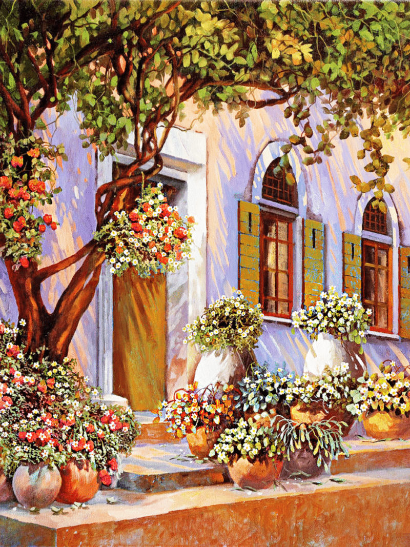 mediterranes haus (mg 825) gobelin stickbild stickpackung