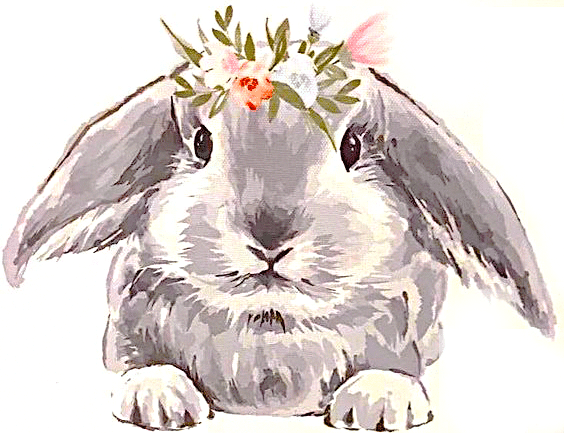 hase mit blumenkranz (mg 830) gobelin stickbild stickpackung