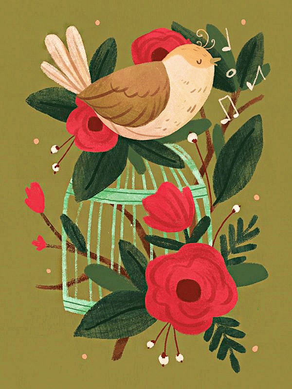 singender vogel (mg 832) gobelin stickbild stickpackung