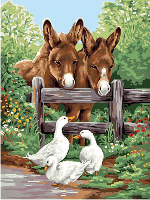 tiere auf dem bauernhof (mg 851) gobelin stickbild stickpackung