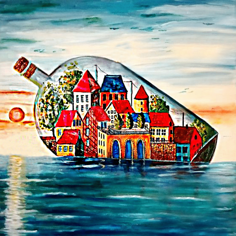 flaschenstadt (mg 859) gobelin stickbild stickpackung