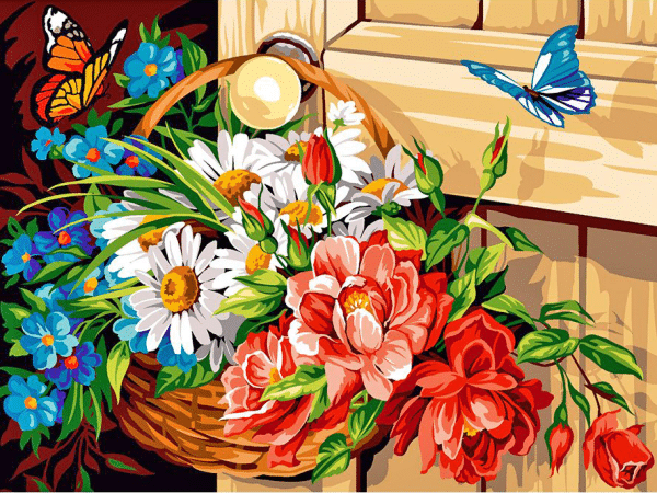 blumen im korb (mg 861) gobelin stickbild stickpackung