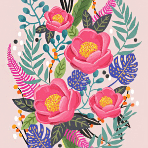 pinke blumen (mg 884) gobelin stickbild stickpackung