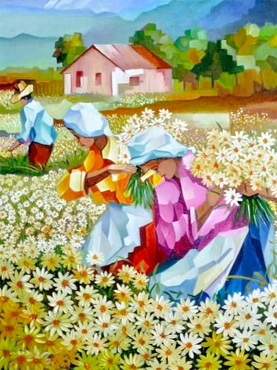blumen pflücken (mg 901) gobelin stickbild stickpackung