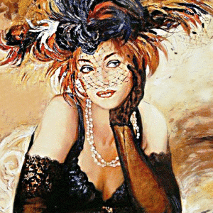 romantisches frauenporträt ii. (mg 921) gobelin stickbild stickpackung