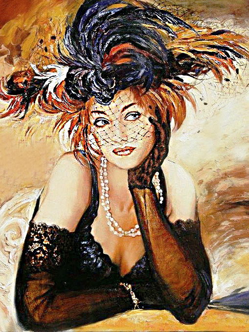 romantisches frauenporträt ii. (mg 921) gobelin stickbild stickpackung