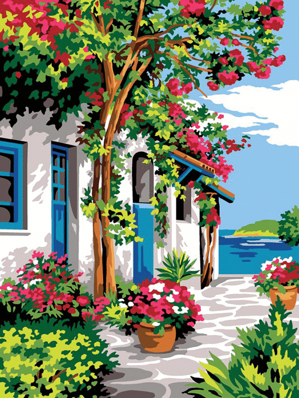 mediterranes bauernhaus (mg 955) gobelin stickbild stickpackung