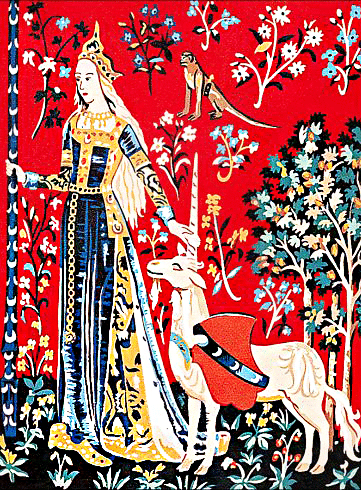 dame und das einhorn (mg 959) gobelin stickbild stickpackung