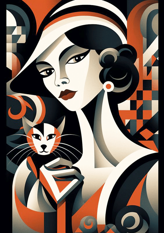 katzenfrau i. (mg 962) gobelin stickbild stickpackung