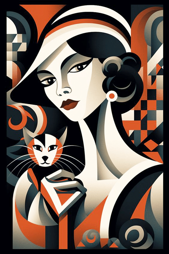 katzenfrau i. (mg 962) gobelin stickbild stickpackung