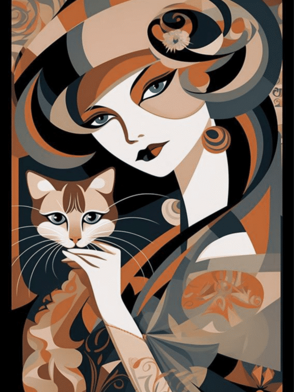 katzenfrau iii. (mg 964) gobelin stickbild stickpackung