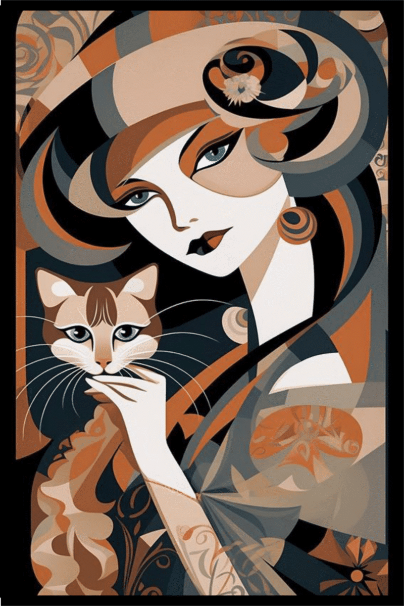 katzenfrau iii. (mg 964) gobelin stickbild stickpackung