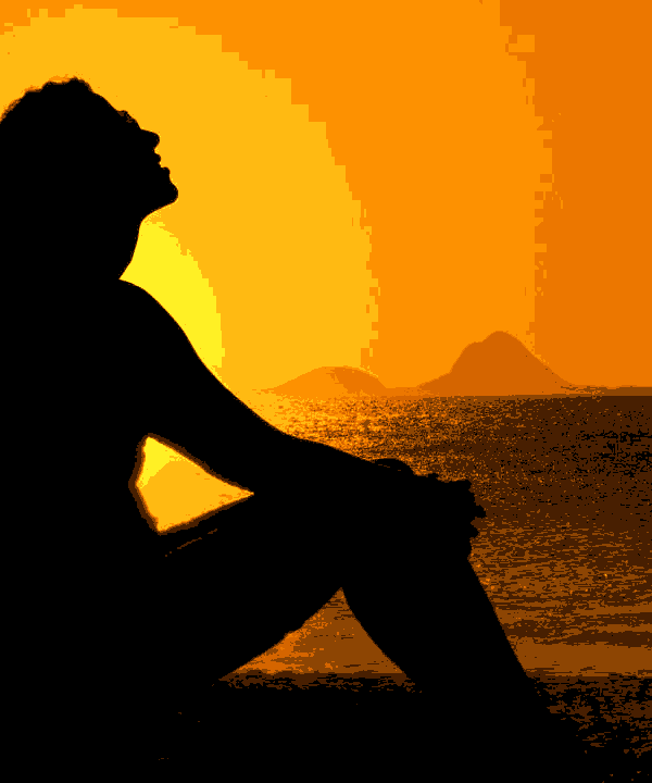 dame bei sonnenuntergang (ta 004) gobelin stickbild stickpackung