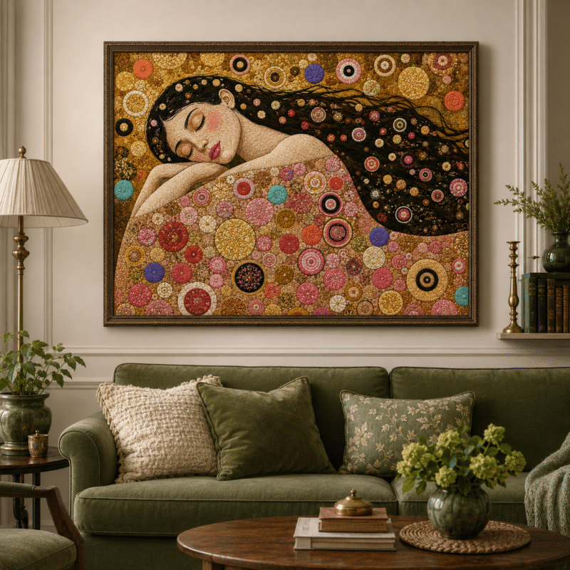 klimt inspiriertes kunstwerk ii. (mg 1109) gobelin stickbild stickpackung (másolat)