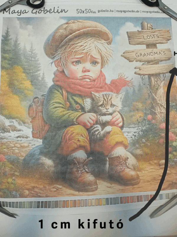 verlorener kleiner junge 40x50 cm, feiner stramin (88 stich / 10 cm) (másolat)