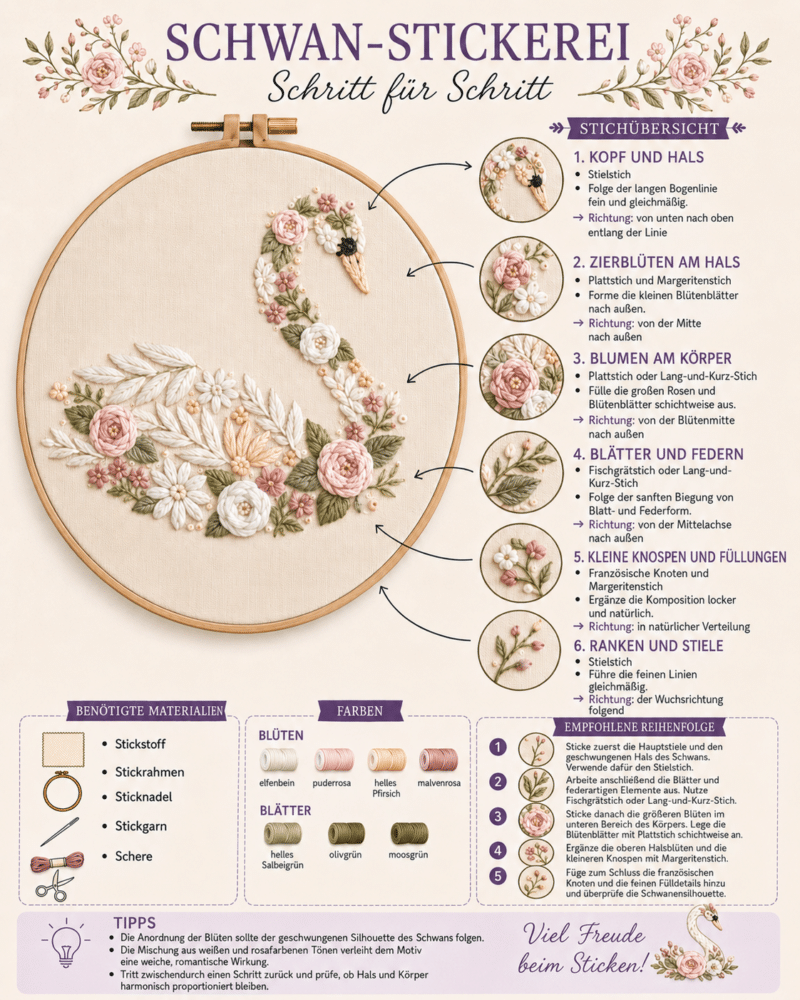 romantischer schwan (mgh 037) kreuzstich set