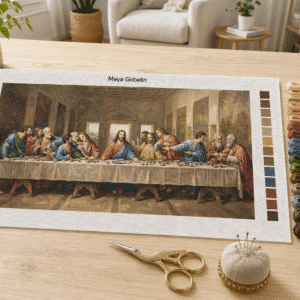 das abendmahl (gemälde von da vinci) – stickbarer gobelin (mg 090)