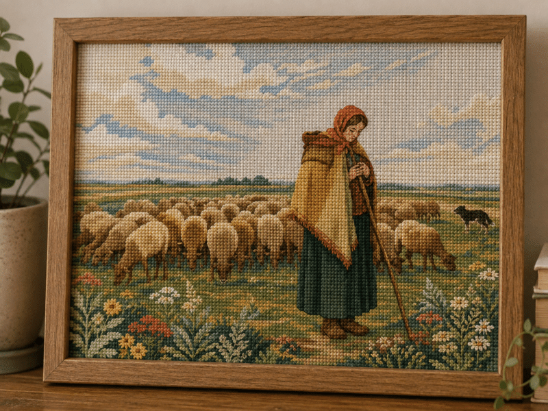 jean françois millet – hirtenmädchen mit ihrer herde überarbeitet (mg 1225)