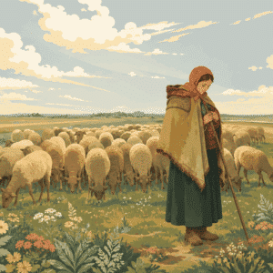 jean françois millet – hirtenmädchen mit ihrer herde, überarbeitet (mg 1225)