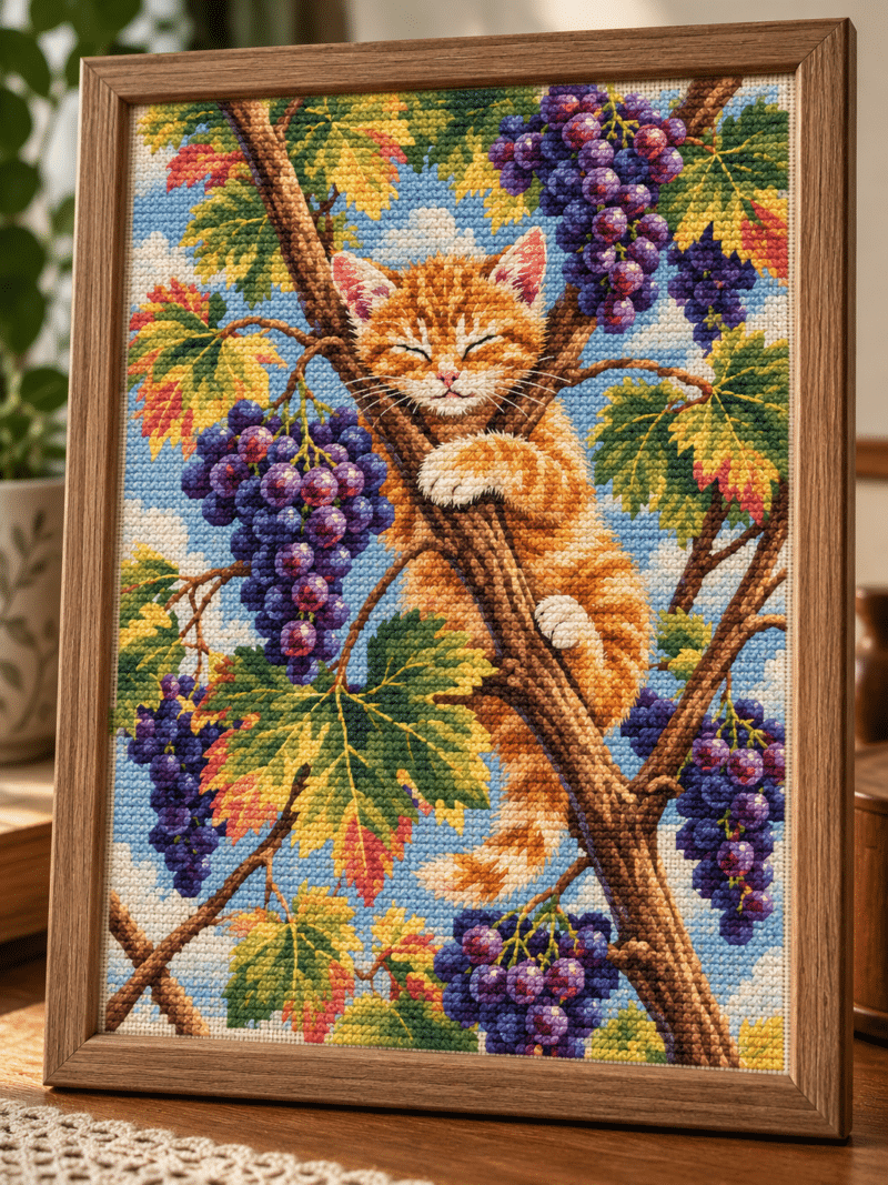 rotes kätzchen am weinrebenzweig (mg 1252)